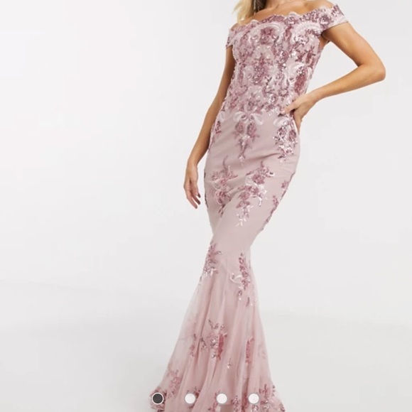 Pink Sequin gown by ASOS - Picture 1 of 4